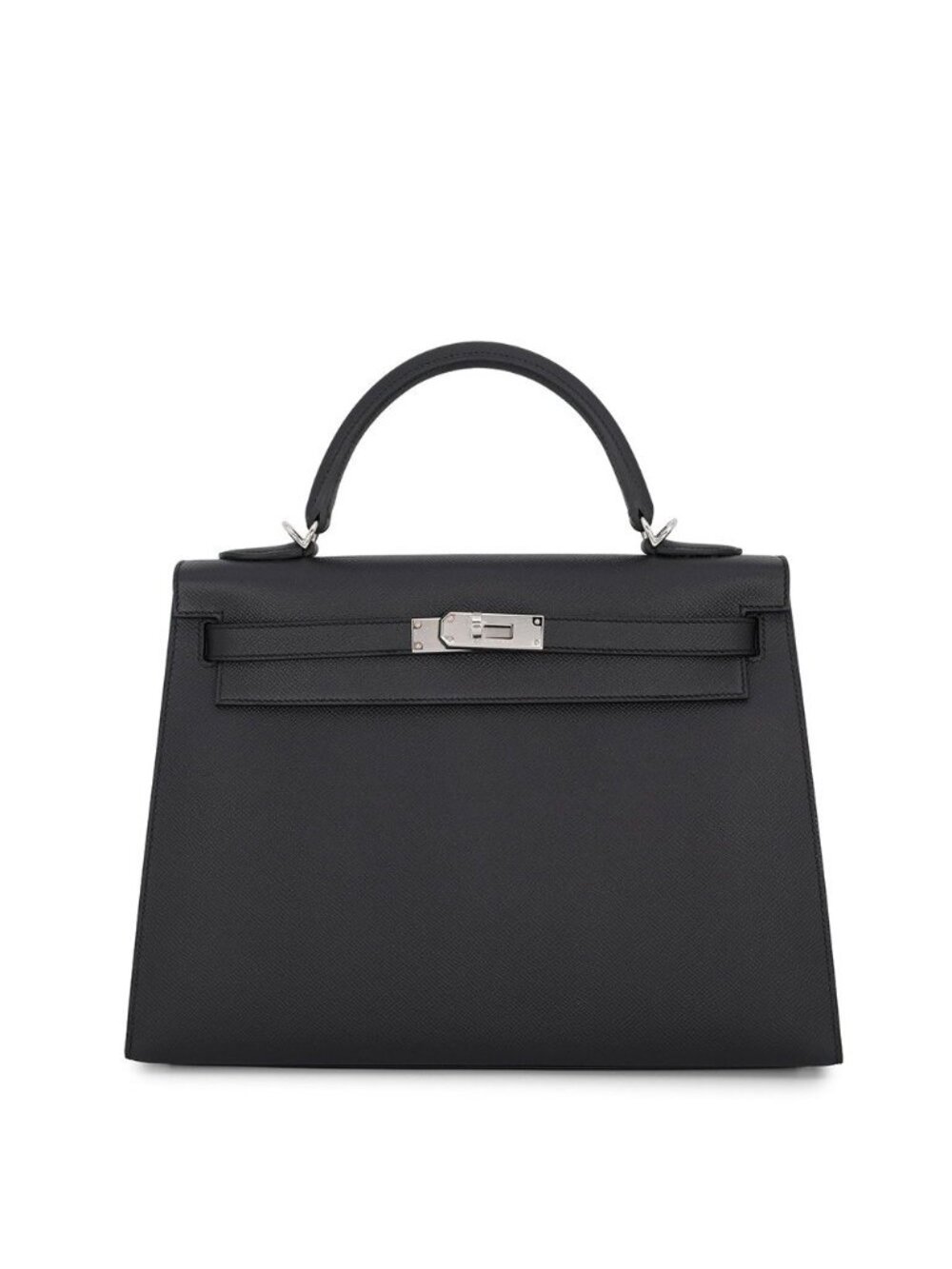 Hermes Handbag Kelly 32 Sellier Black Silver Epsom 2-Way Bag